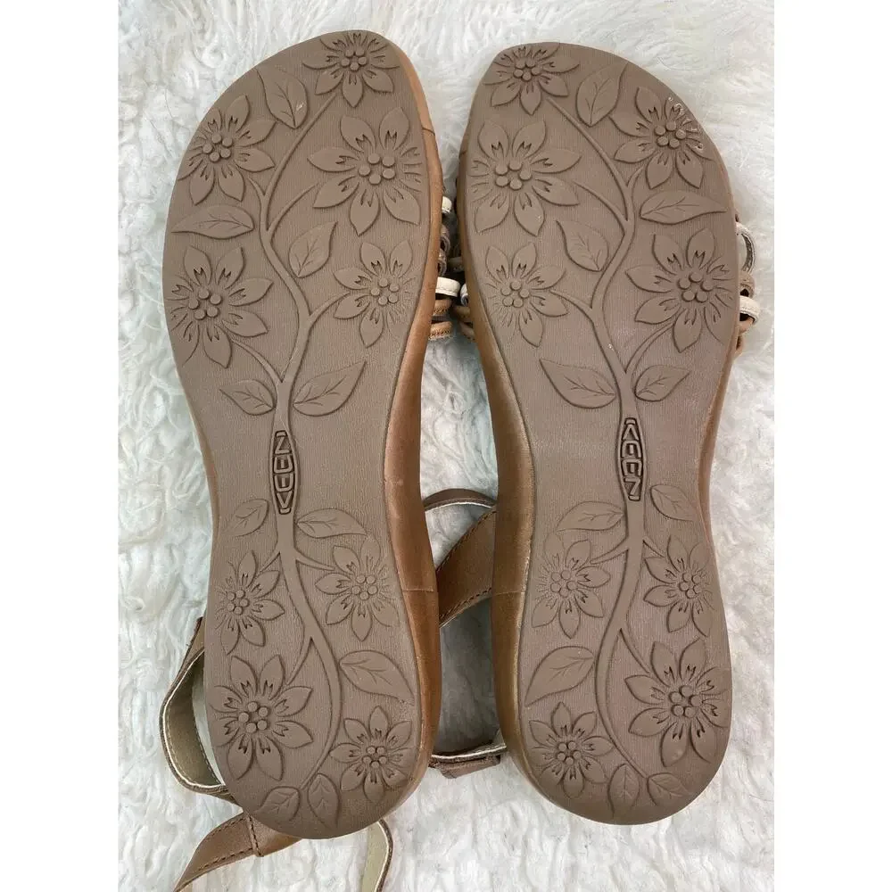 KEEN Women's Size 10.5 Brown Cream Strappy Slingback Ankle Strap Sandals * - Picture 11 of 11